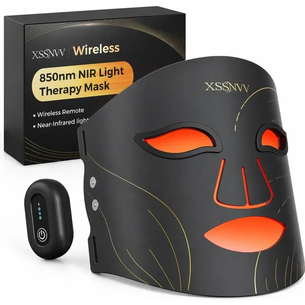 Wireless LED Facial Skincare Mask 4 Modes 272 LEDs Black